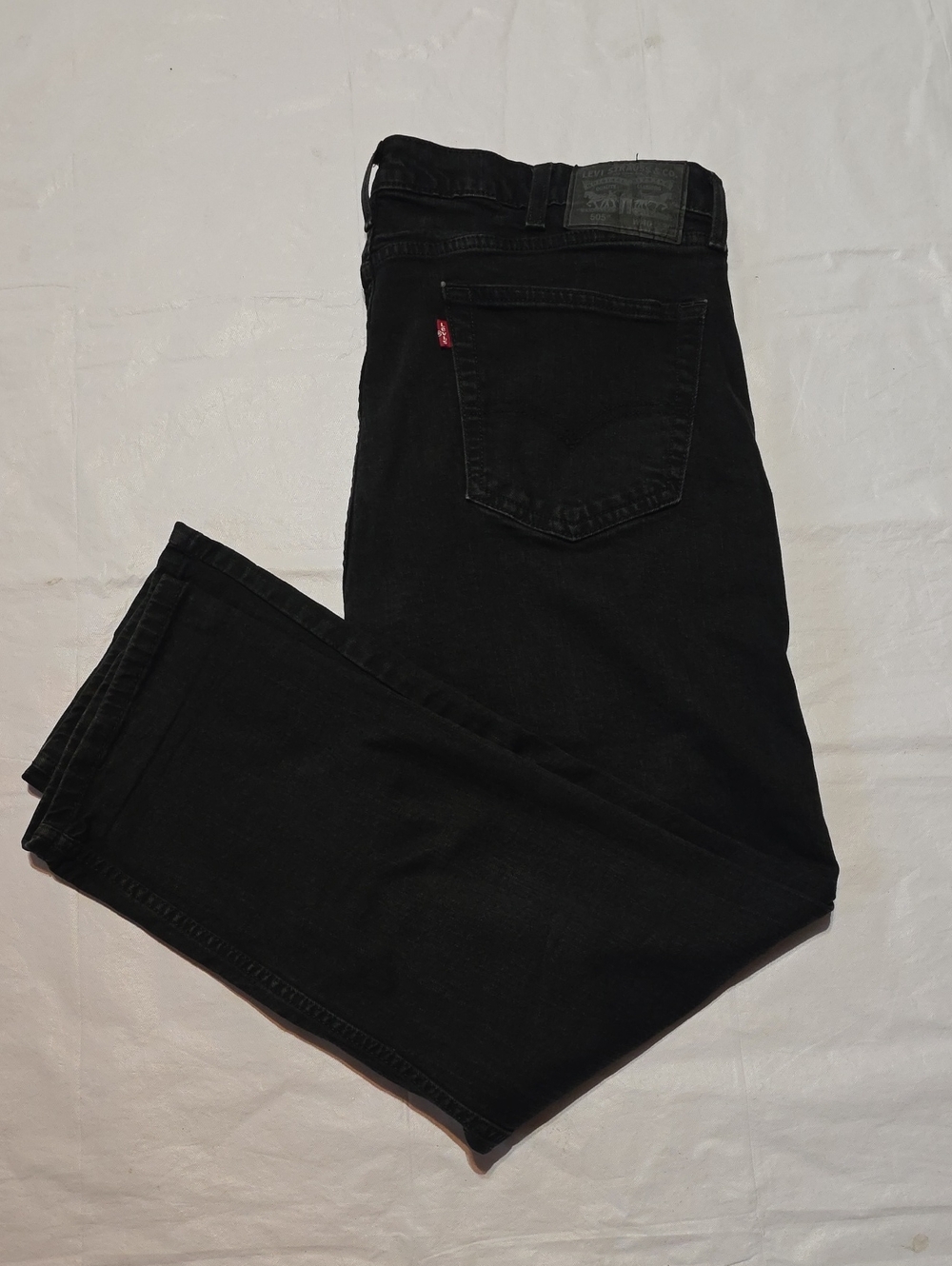 Levi's 505 Men's Regular Fit Straight Leg Stretch Jeans Black 40x30